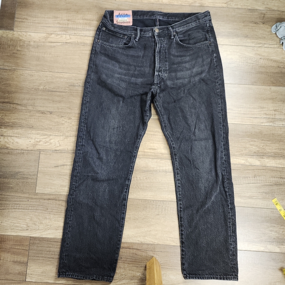 Acne Studios Blå Konst Stockholm 2003 Vintage Black Straight Leg Jeans Men's 34